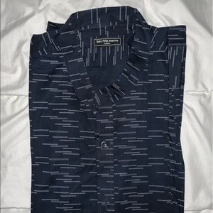 Sam's Fifth Avenue blue-banded shirt with white streaks size XL,new without tags
